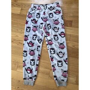 Women's Super Soft Plush Fleece Fun Winter Penguin Pajama Bottoms Size Small